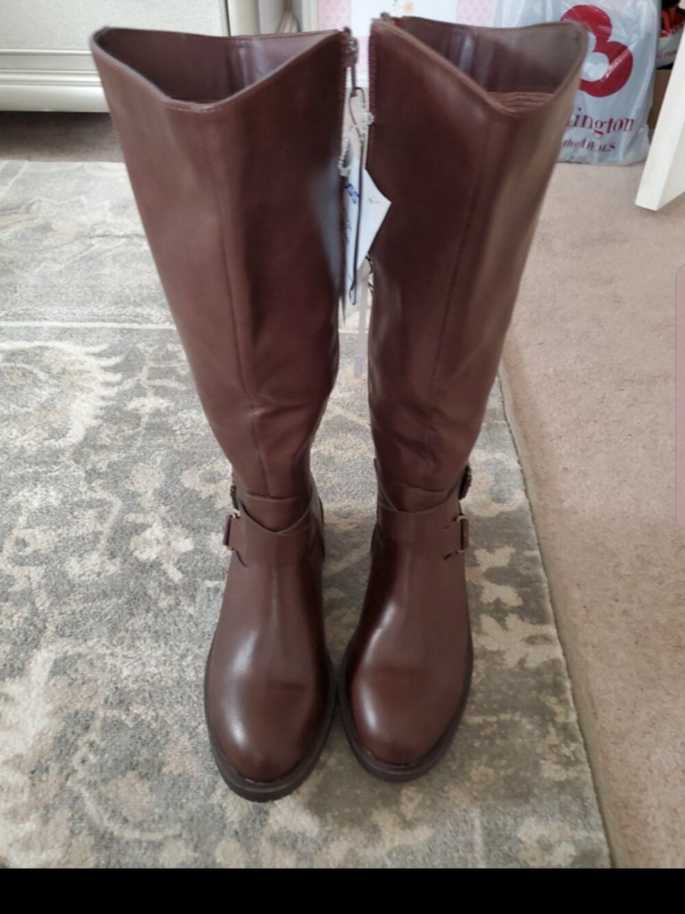 Me Too Astor women 5.5 Knee high tall leather riding boots brown NWOB fashion